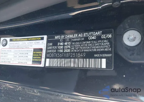 2008 Mercedes-Benz Clk 350 из США, поврежденный, VIN WDBTK56FX8F251549